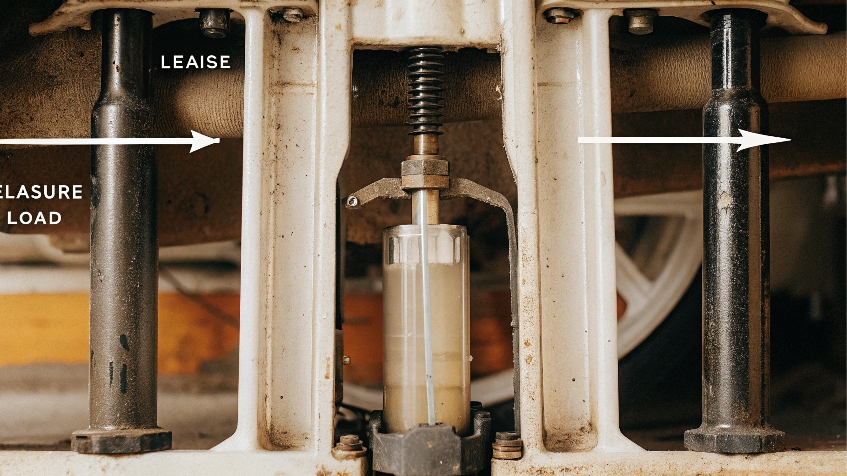 A simple diagram showing the internal components of a bottle jack.